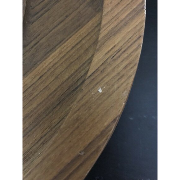 Vintage Goodwood Round Cheese Cracker Serving Tray Glass Dome Genuine Teak 16 in - Picture 9 of 9